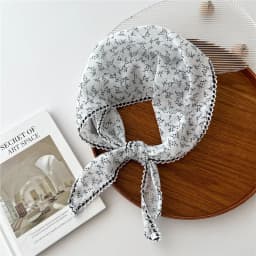 Simple Floral Scarves Triangle Headscarf Summer Outdoor Head Neck Sun Protective Scarf for Woman