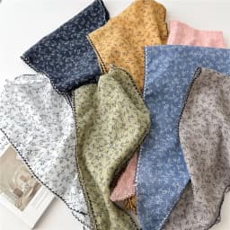 Simple Floral Scarves Triangle Headscarf Summer Outdoor Head Neck Sun Protective Scarf for Woman