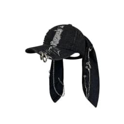 Rabbit Eared Cowboy Ripped Baseball Cap Dark Punk Hottie Photos Peaked Cap