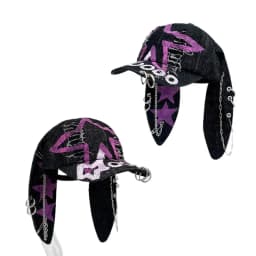 Rabbit Eared Cowboy Ripped Baseball Cap Dark Punk Hottie Photos Peaked Cap