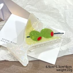 1pc Goblet Cocktail Grab Clip, Hawaii Summer Beach Iced Tea, Orange Soda, Coffe Novel Creative Drink Large Hair Clip Shark Clip