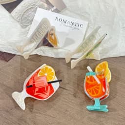 1pc Goblet Cocktail Grab Clip, Hawaii Summer Beach Iced Tea, Orange Soda, Coffe Novel Creative Drink Large Hair Clip Shark Clip
