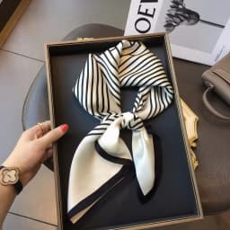 Tree Oil Painting Print Neckerchief Classic Imitation Silk Square Scarf Breathable Bandana Head Wrap Hair Accessories