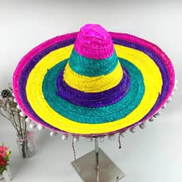 Summer Mexican Party Hat Colorful Wide Brim Straw Hats Men Women Summer Outdoor Sun Hat Sombrero Halloween Party Decor