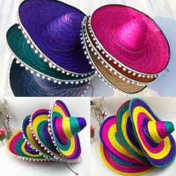 Summer Mexican Party Hat Colorful Wide Brim Straw Hats Men Women Summer Outdoor Sun Hat Sombrero Halloween Party Decor