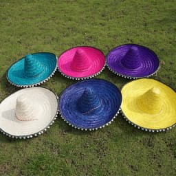 Summer Mexican Party Hat Colorful Wide Brim Straw Hats Men Women Summer Outdoor Sun Hat Sombrero Halloween Party Decor