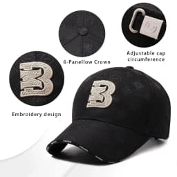 Baseball caps suitable for men and women, fashion sports caps, fashion embroidery, abstract logo, lightweight and portable design