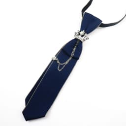 2025 New Luxury Ribbon Neckties Crystal Rhinestone Black Navy Ties For Men Women Brooch Lazy-ties School Uniform Collar Cravat