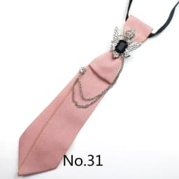 2025 New Luxury Ribbon Neckties Crystal Rhinestone Black Navy Ties For Men Women Brooch Lazy-ties School Uniform Collar Cravat