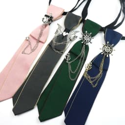 2025 New Luxury Ribbon Neckties Crystal Rhinestone Black Navy Ties For Men Women Brooch Lazy-ties School Uniform Collar Cravat