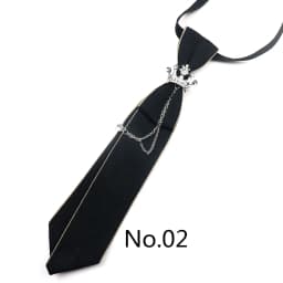 2025 New Luxury Ribbon Neckties Crystal Rhinestone Black Navy Ties For Men Women Brooch Lazy-ties School Uniform Collar Cravat