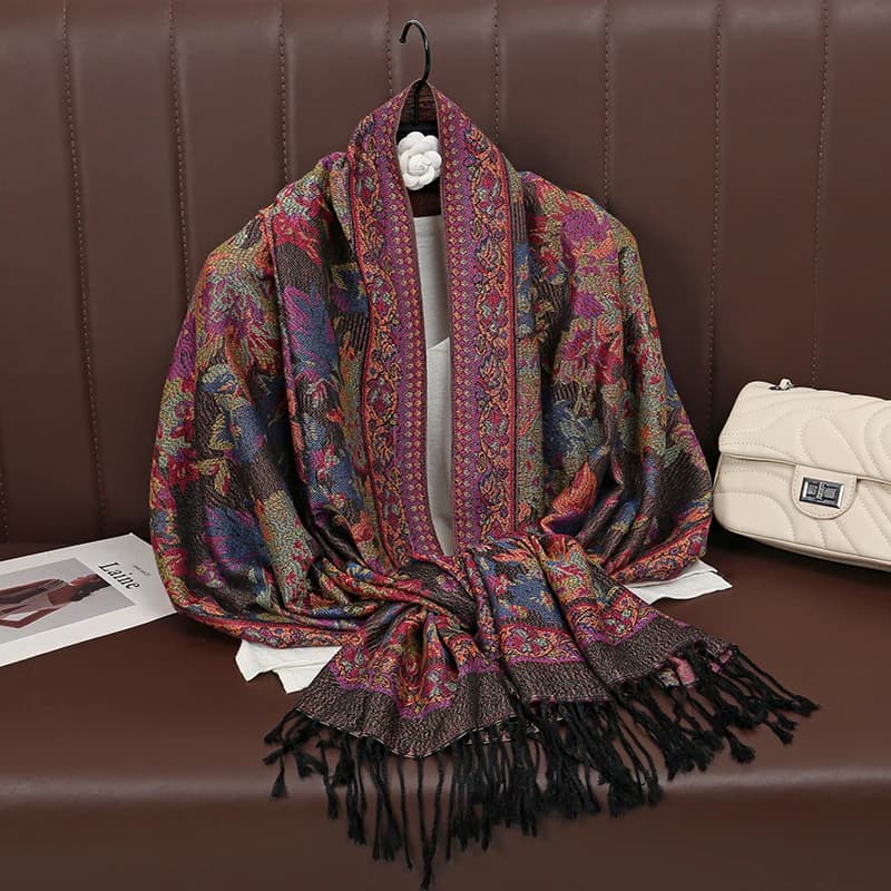 70x175cm Femmes Paisley Echarpe Cachemire Sentiment Pashmina Chales Gland Hijab Bandeau Femme Hiver Foulards Foulard