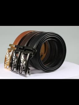 Men's Belt With Alloy Automatic Buckle, Fashion Men's Business Leisure Belt