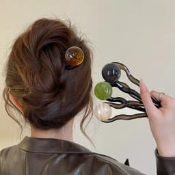 Fashion Colored U-Shaped Hairpin Hair Fork Trendy Acrylic Material Hair Clip for Women Girls Retro Jewelry Headwear Accessories
