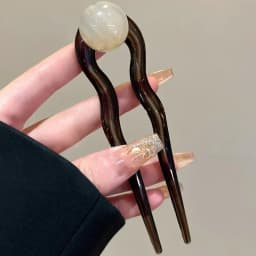 Fashion Colored U-Shaped Hairpin Hair Fork Trendy Acrylic Material Hair Clip for Women Girls Retro Jewelry Headwear Accessories