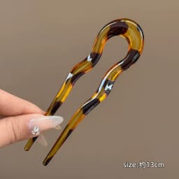 Fashion Colored U-Shaped Hairpin Hair Fork Trendy Acrylic Material Hair Clip for Women Girls Retro Jewelry Headwear Accessories