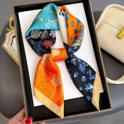 Luxury Print Spring Neck Tie Shawl 2026 Silk Square Scarf Women Wraps Female 70cm Hair Hand Wrist Headkercheif Hijab Bandana