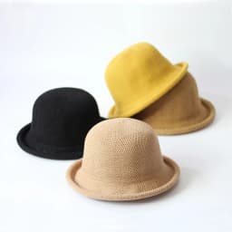 Casual Knitted Cotton Linen Bucket Hat Women's Fashionable Korean Style Curly Fisherman Cap Short Brim Versatile Leisure...