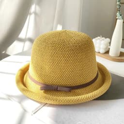 Casual Knitted Cotton Linen Bucket Hat Women's Fashionable Korean Style Curly Fisherman Cap Short Brim Versatile Leisure...