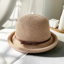 Casual Knitted Cotton Linen Bucket Hat Women's Fashionable Korean Style Curly Fisherman Cap Short Brim Versatile Leisure...