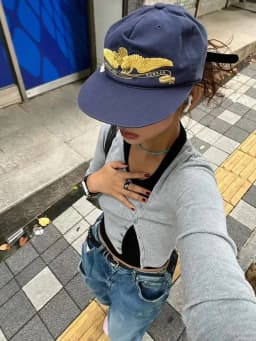 Retro American Baseball Cap Adjustable Wide Brim Women's Eagle Embroidery Sunshade Flat Cap Duckbill Hat Couple