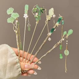 Chinese Style Vintage Hairpin Elegant Tassel Flower Hair Stick For Girl's Long Dress Cheongsam Hanfu Retro Hair Accessories