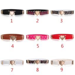 Kids Girl Stretch Waist Belt Adjustable Heart Belt Elastic Belts Uniform Belt for Teen Kids Girls Dresses
