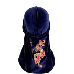 New Men's Dragon Pattern Velvet Durags Bandanas Headwear DuRag Turban Hat Headband Breathable Head Wraps With Extra Long Tail