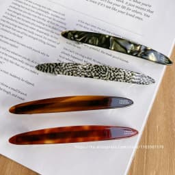 France, South Korea retro temperament one word clip French deep caramel amber hair clip on the back of the head