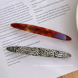 France, South Korea retro temperament one word clip French deep caramel amber hair clip on the back of the head