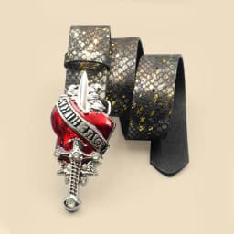 Sword and Heart Creative Design Women's Belt Retro Printed Belt Versatile Casual Decoration