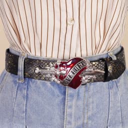 Sword and Heart Creative Design Women's Belt Retro Printed Belt Versatile Casual Decoration