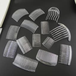 20PCS Various Sizes Clear Plain Plastic Hair Combs Hairpin for DIY Hair Accessories Transparent White Side Comb for Crown