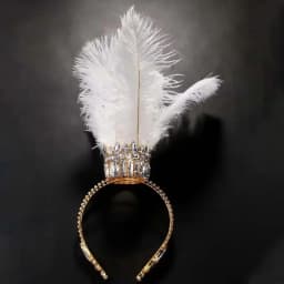 Hot at Exaggerated Crown European and American Fashion Gothic Rhinestone Female Hair Chain Drag Queen Feather Crown Headband
