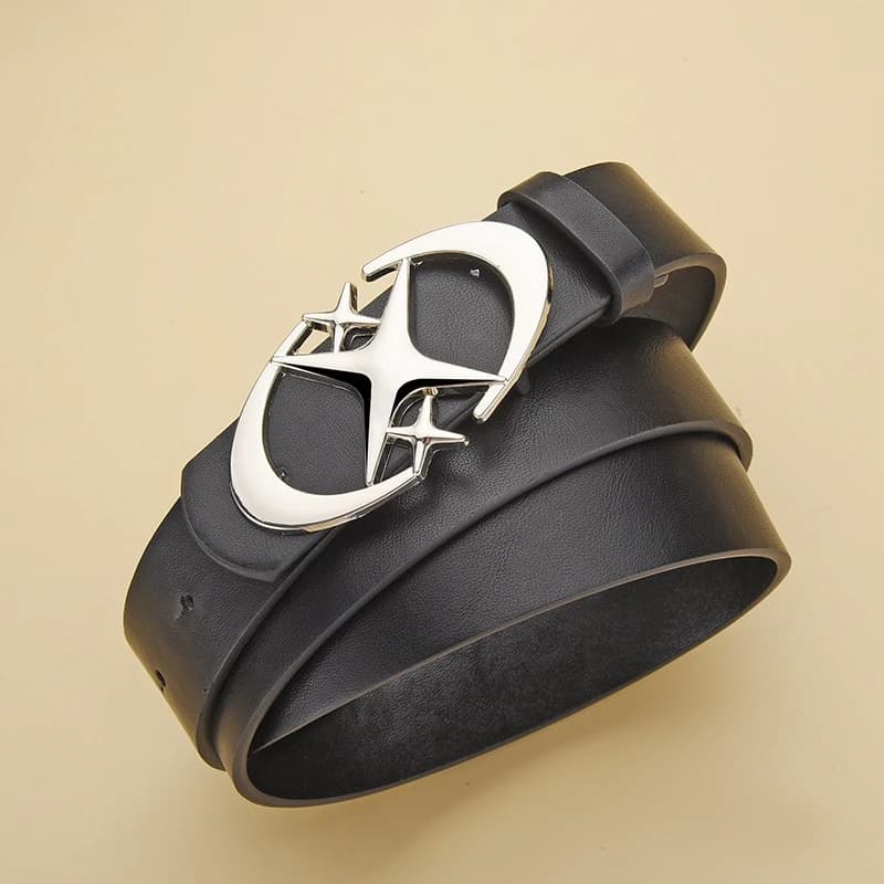 Stylish Oval Cross Metal Buckle Belt - Durable, Simple, and Universally Compatible - Unisex Gift Idea for Men and Women