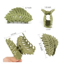 Fashion Acrylic Leaf Shaped Hair Claw Women Girls Non-Slip Large Strong Hold Shark Jaw Clips For Thick Long Hair Summer Headwear