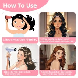 2PCS Hair Volume Clip for Fluffy Bangs, Easy High Crown Volume Comb for Women, Volumizing Hair Clips Instant No-Trace Hair Root