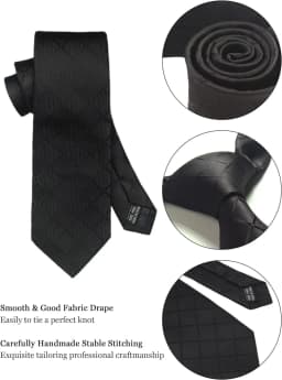 Luxury 8CM Men Silk Necktie Plaid&Check Ties Pocket Square Cufflink Tie Clip Gift Box Set For Man Groom Formal Business Jacquard