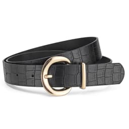 Fashionable Alligator Pattern Belts for Woman 105cm Durable PU Gold Color Buckle Belts Woman's Jeans Belts