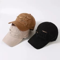 New Ripped Rimmed Baseball Hats for Men and Women Old Curved Brim Caps Personalized Casual Shade Outdoor Sunscreen Hip Hop Hats