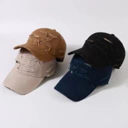 New Ripped Rimmed Baseball Hats for Men and Women Old Curved Brim Caps Personalized Casual Shade Outdoor Sunscreen Hip Hop Hats