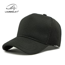 Men's Big Head High Crown Trucker Hats Breathable Full Mesh Snapback Baseball Caps Sun Protection Outdoor Plus Size 56-64cm