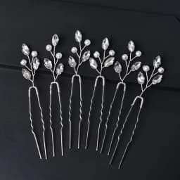 6pcs Faux Pearl Decor Hair Pins, Handcrafted U-shaped Hair Accessories, Fashionable Wedding Headwear Bridal Accessories