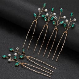 6pcs Faux Pearl Decor Hair Pins, Handcrafted U-shaped Hair Accessories, Fashionable Wedding Headwear Bridal Accessories