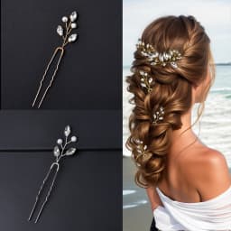 6pcs Faux Pearl Decor Hair Pins, Handcrafted U-shaped Hair Accessories, Fashionable Wedding Headwear Bridal Accessories