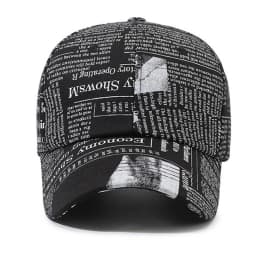 Hot Sale Unisex Casual Graffiti Newspaper Design Baseball Cap Street Hip Hop Sunscreen Outdoor Hat For Women And Men