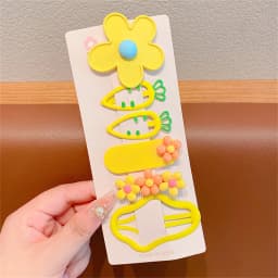 6Pcs Cartoon Colorful Hair Clips Girls Cute Flower Heart Hairpins Baby Hairclip Barrettes Hairpin Headwear Kids Hair Accessories