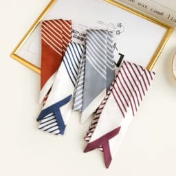 ins small silk scarf simple stripe women's for Women, Kawaii Aesthetic Hairband Style, Daily Office Party Holiday Gift Trendy