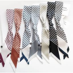 ins small silk scarf simple stripe women's for Women, Kawaii Aesthetic Hairband Style, Daily Office Party Holiday Gift Trendy