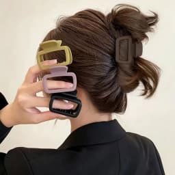 4pcs Women's Square Lightweight Hair Claw Clip Fashionable Elegant Hair Accessory Clip Suitable Hair Styling Makeup